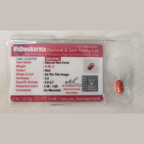 Red Coral Certificate